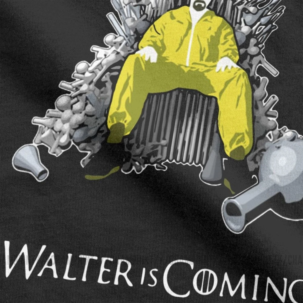 Walter Is Coming Breaking Bad X Game Of Thrones мужские Футболки Уличная хлопковая футболка с короткими рукавами классическая одежда