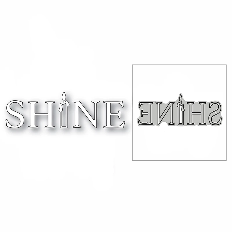 

New Candle Shape Shine Letter Craft 2021 Metal Cutting Dies for Scrapbooking and Card Making Decoration Embossing No Stamps Set