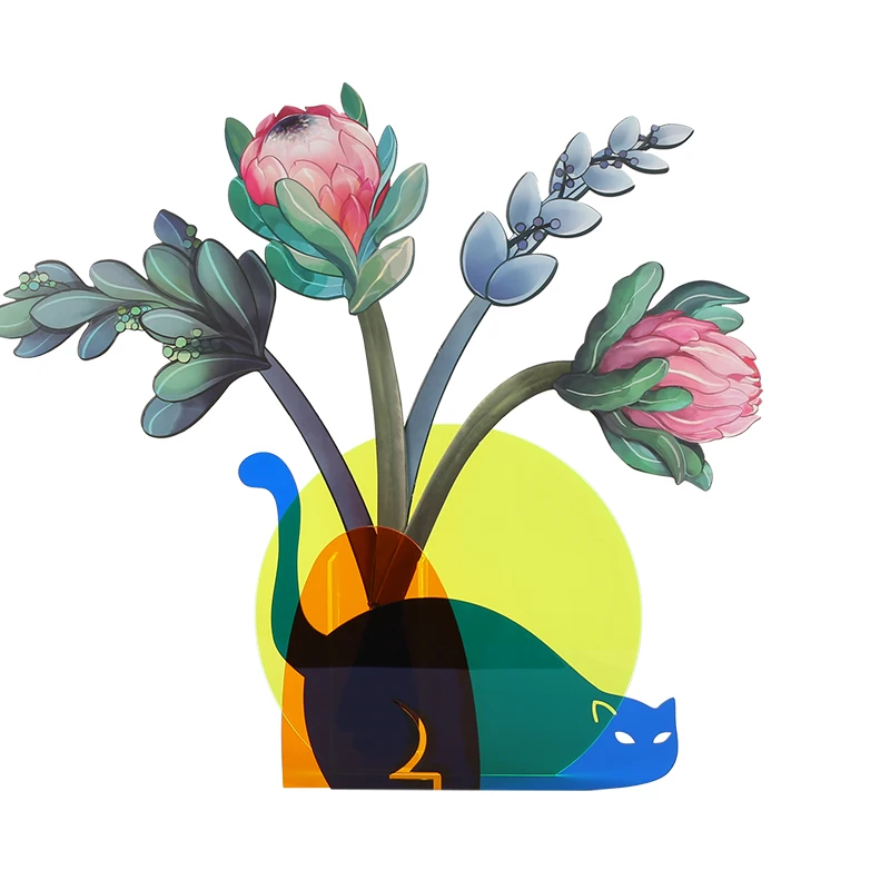 

Living room acrylic vase dried flower decoration creative desktop hydroponic flower arrangement water vase