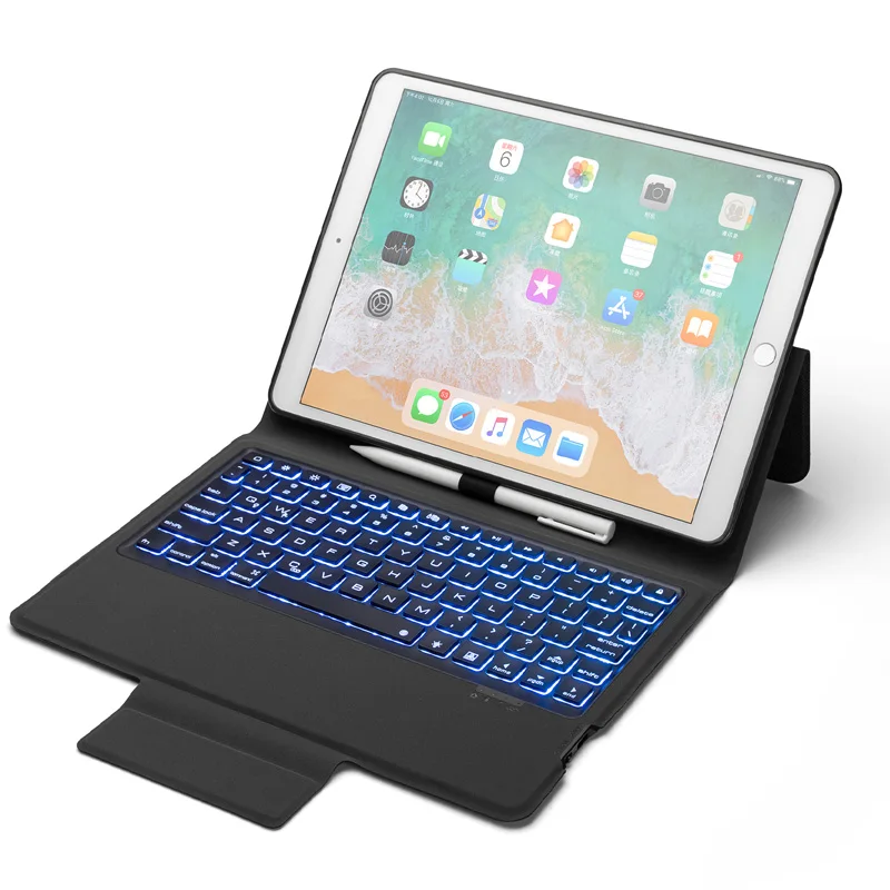 7 цветов задняя подсветка Беспроводная Bluetooth клавиатура чехол для ipad 10,2 Авто Режим сна/Пробуждение защитный чехол для ipad 10,2