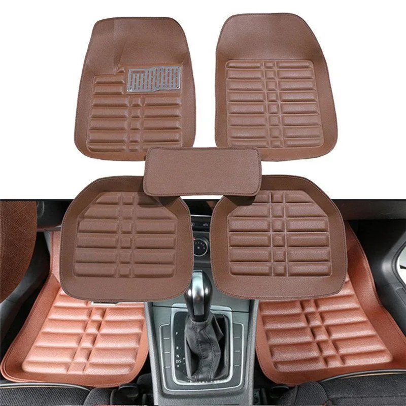 

5Pcs/lset Universal Car Auto Floor Mats FloorLiner Front&Rear Carpet All Weather Mat