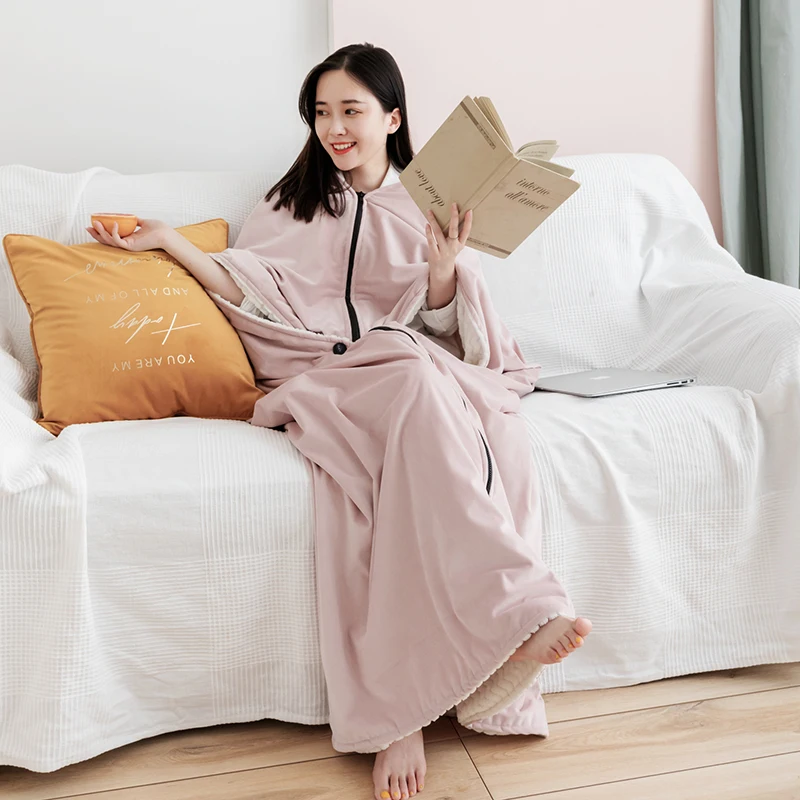 Зимнее одеяло с капюшоном для взрослых толстовка теплое вышивкой флисовые