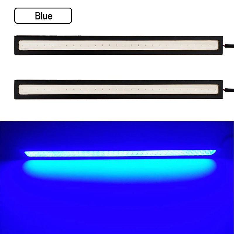 Светодиодный светильник COB для стайлинга автомобиля 2x17 см 12 В 6000 К белая панель DRL