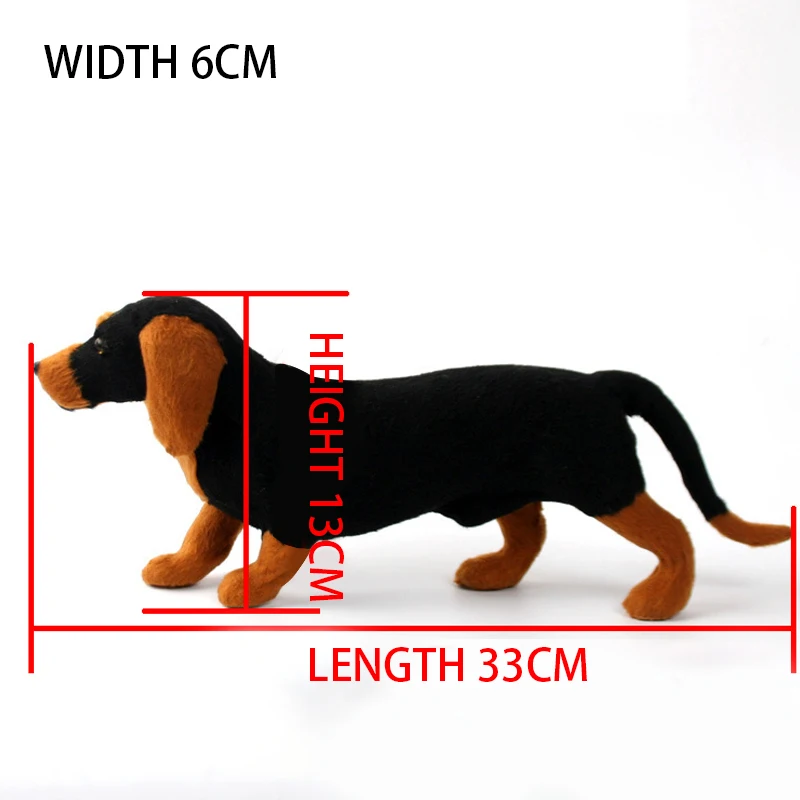 

Simulation Dachshund Plush Toy Puppy Lifelike Beagle Dog Stuffed Doll Crafts Home Office Decor Ornaments Kids Companion Toy