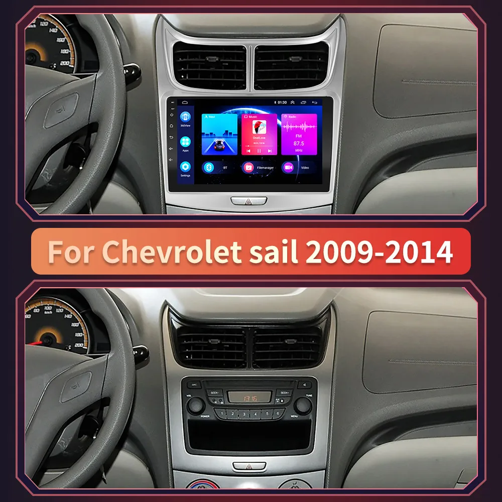 Автомагнитола Hoxiao на Android 10 QLED для Chevrolet Sail 2009 2010 2011-2014 Автомобильное видео Радио GPS