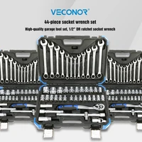 44pcs workshop tools kit of sockets set for garage car repair tools set ratchet socket key wrench with blow case