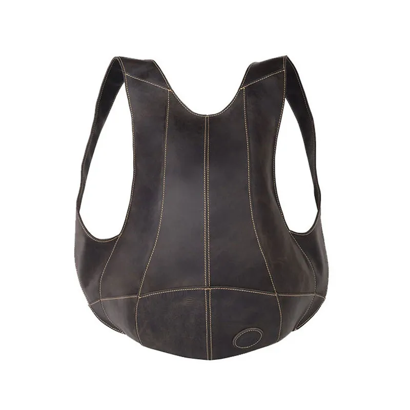 Мужской рюкзак школьная сумка для камеры нагрудная кожаный с защитой от кражи