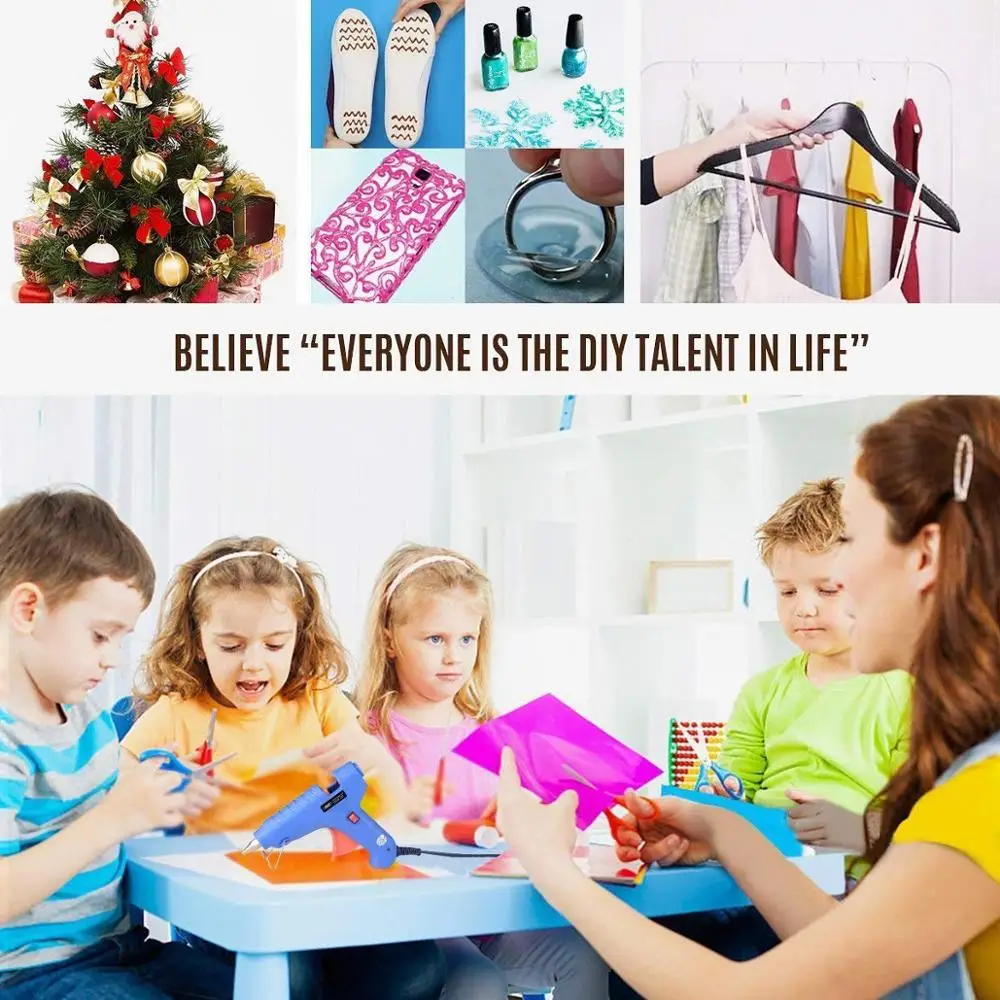 20W горячего расплава клея пушка с 7*200 мм Клеевые стержни промышленный мини