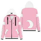 Толстовка для косплея Hololive Vtuber Inugami Korone, толстовка с капюшоном с 3D принтом, мужская и женская Повседневная Уличная одежда, куртка на молнии, пальто