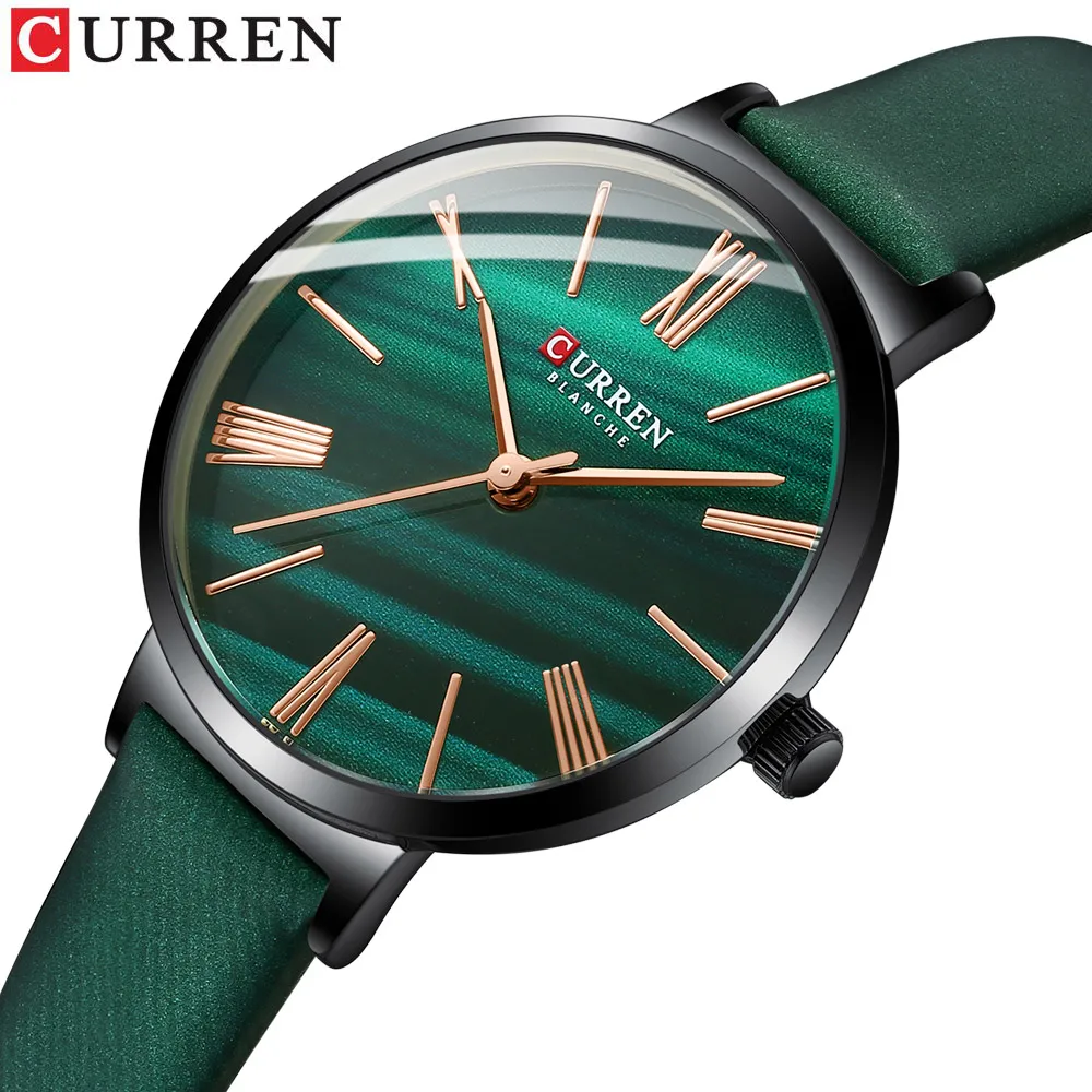 

New 2020 CURREN Fashion Luxury Brand Watches for Women Leather Strap Quartz Female Clock Dress Gift Lovely Girl Wristwatch 9076