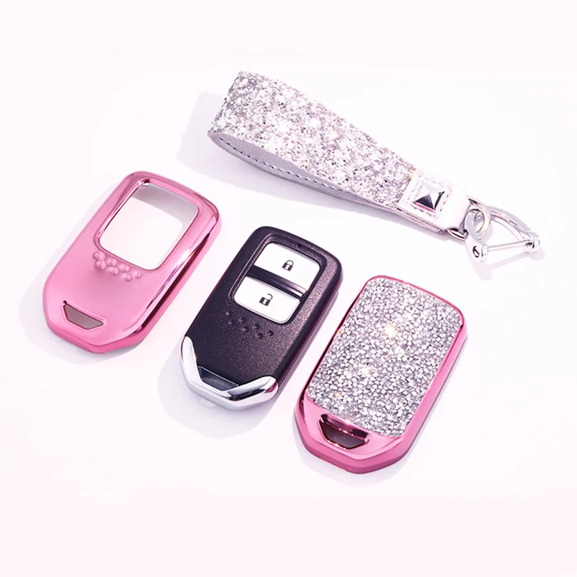 Модный роскошный блестящий чехол с алмазным кристаллом для автомобильного ключа