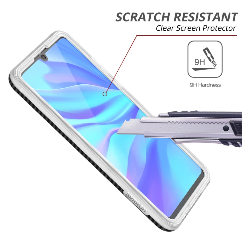 Мягкий чехол-бампер 2 в 1 для Huawei P30 lite 360 противоударный чехол со встроенным