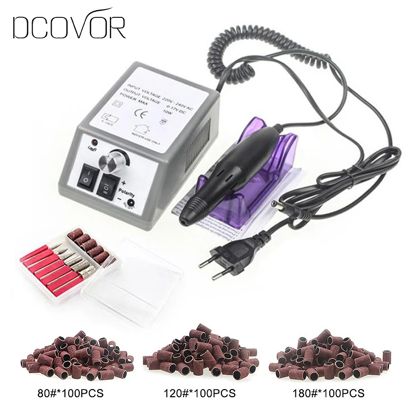 Набор инструментов для маникюра и педикюра с 30 насадками 100 шлифовальными