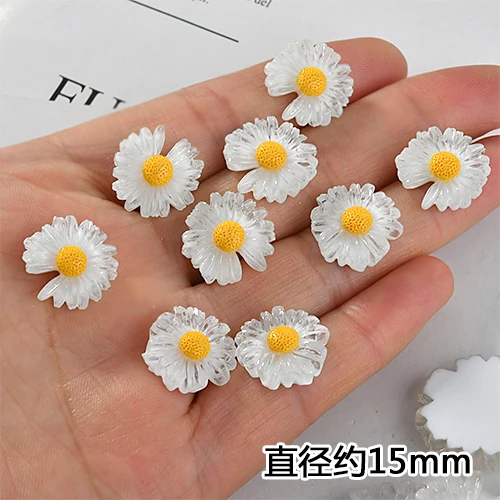 Японский ромашка Scrub прозрачный желе цветок патч DIY ручной работы серьги
