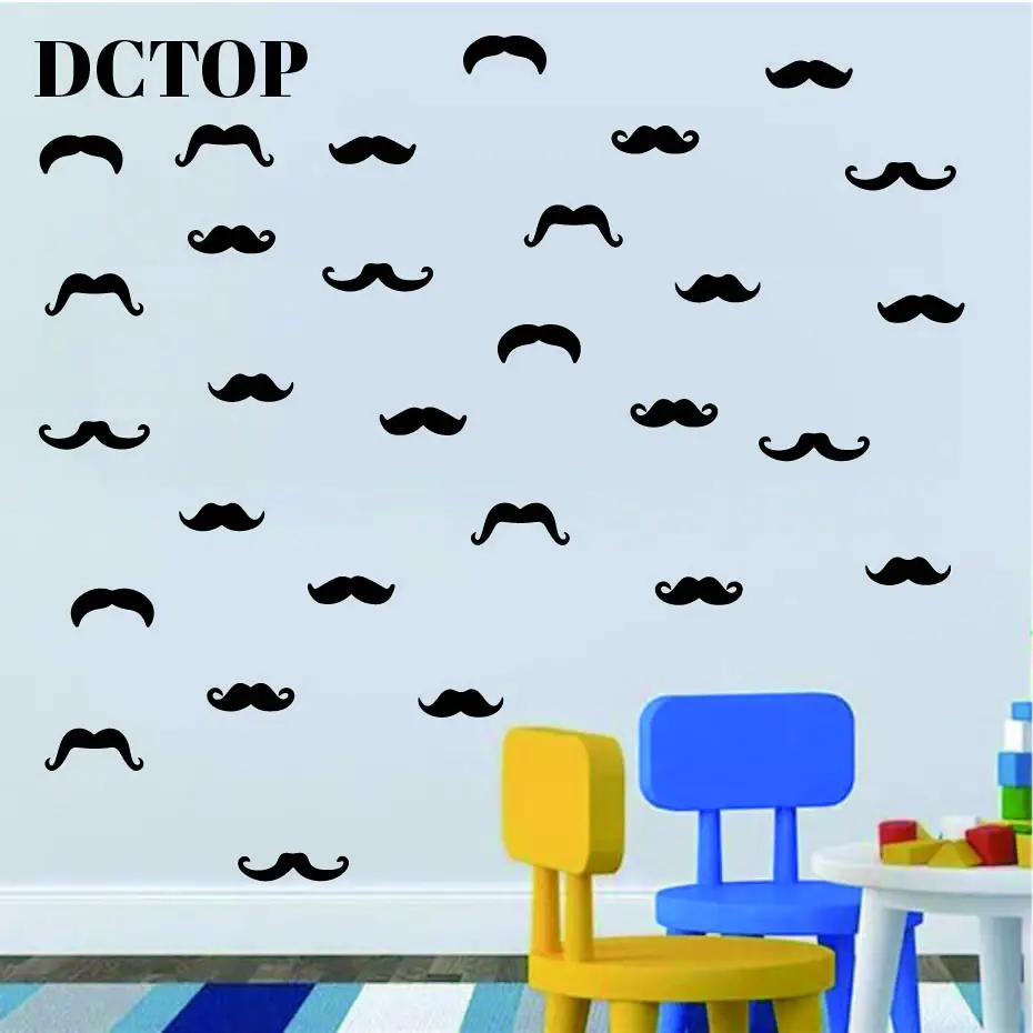 Дети забавные Волосы на лице усы стикеры маленький человек Мальчики Искусство