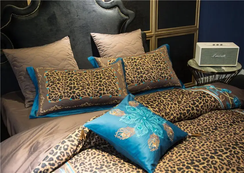 Комплект постельного белья из 4/7 предметов роскошный коричневый кофейный