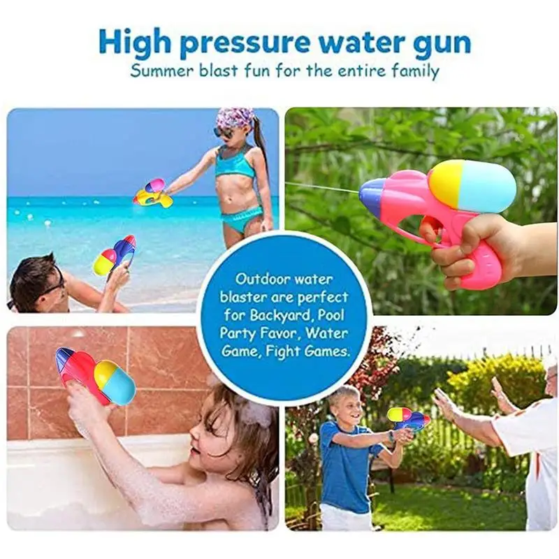 

4PCS Small Water Pistols Outdoor Beach Water Pool Toys Portable Mini Water Jet gun Toy for Kids Adults