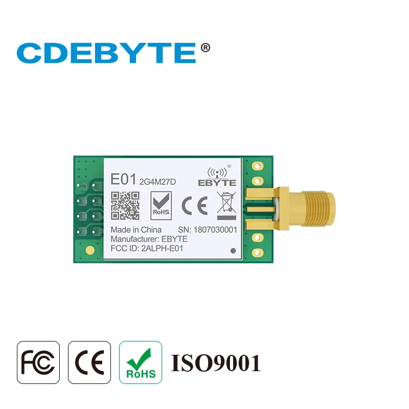 Ebyte E01-2G4M27D nRF24L01P 27 дБм nRF24L01 PA LNA большой радиус действия 2 4 ГГц SPI DIP модуль IoT |