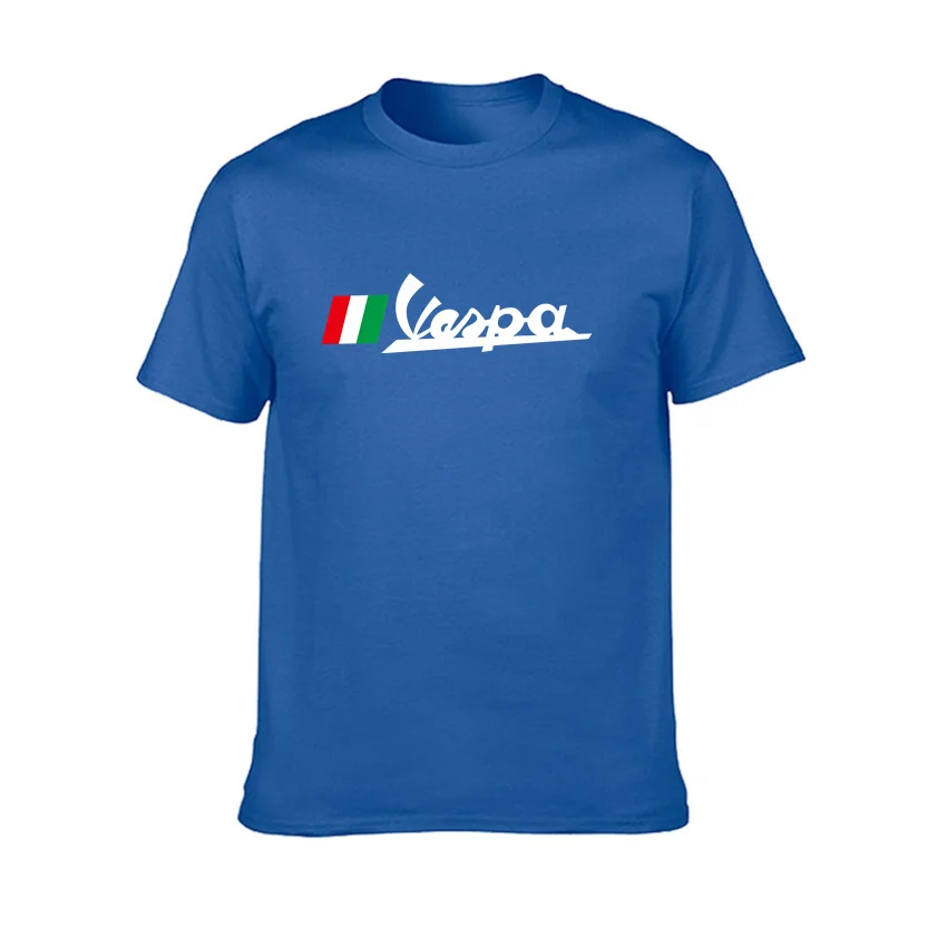 

Vespa Battery Car Car Logo Printing 2021 Summer Hot-Selling Fashion New Men's T-Shirt Slim Fit Short-Sleeved Sports Casual Top