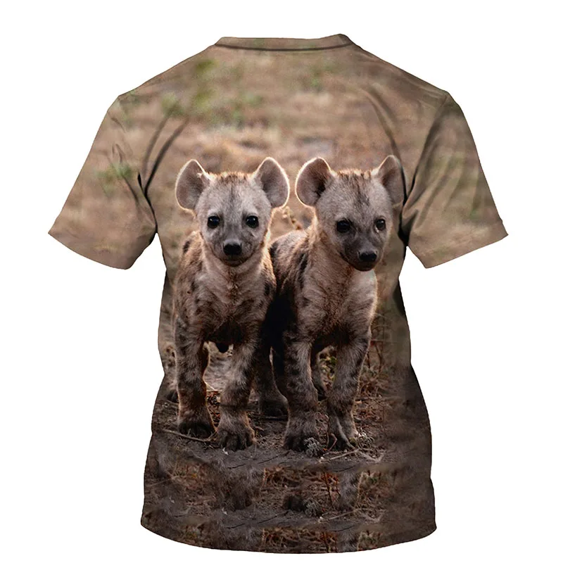 Футболка мужская с круглым вырезом коротким рукавом и 3D-принтом гиены - купить по