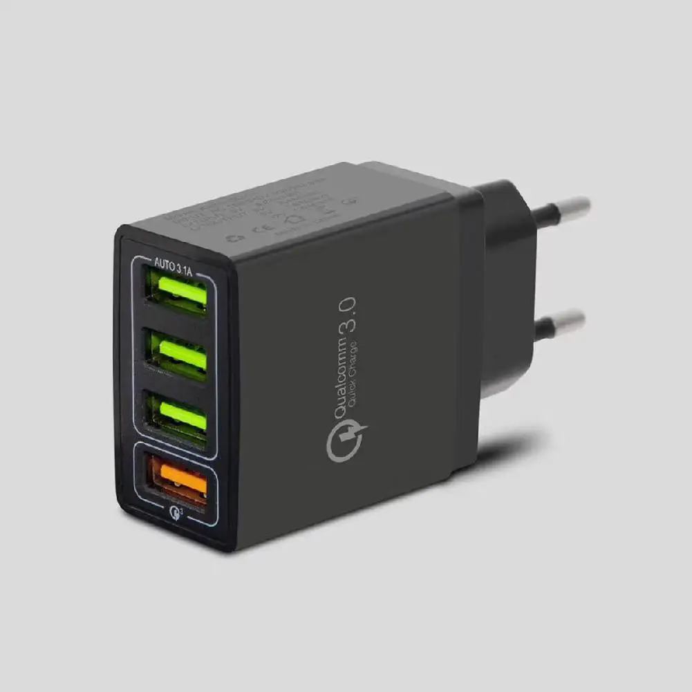 Вертикальный 4 Порты и разъёмы Кабель для быстрой зарядки с 3,0 usb-хаб стены Зарядное устройство Мощность адаптер