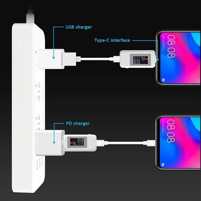 10 в 1 USB-тестер постоянного тока Type-C 4-30 измеритель напряжения таймер Амперметр