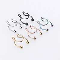 new u shaped fake nose ring stainless steel nose rings septum nose rings for women and men fake piercing body jewelry nose clip