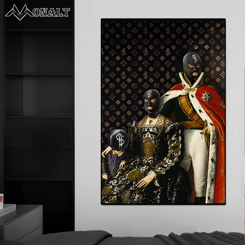 Роскошная живопись семейный дворец в маске ВИНТАЖНЫЙ ПЛАКАТ доллар человек