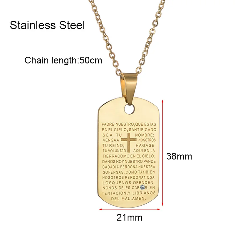 Ожерелье для мальчиков с подвеской-крестом из нержавеющей стали | Украшения и