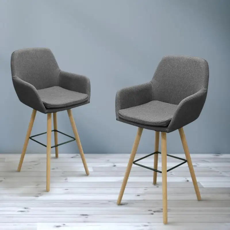 

2pcs Bar Chair Creative Bar Stool Family High Chair Back Modern Simple Dark Gray Grant High Bar Chairs Bar Stool Chair HWC