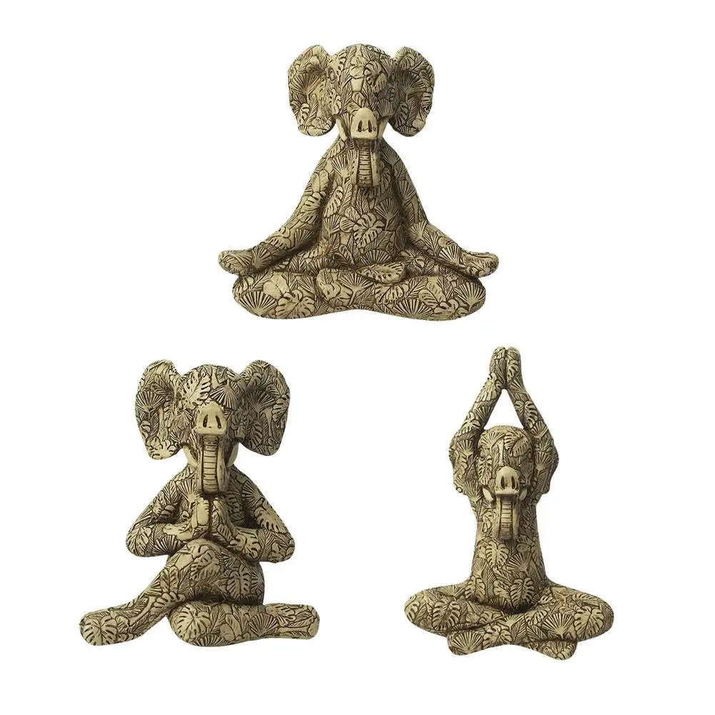

Creative Doing Yoga Elephant Statue Room Decoration Animal Resin Sculpture Desktop Yoga Animal Statue Ornaments Modern Crafts