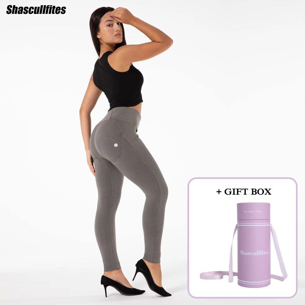 

Shascullfites Melody Gym And Shaping Leggings Scrunch Bum Workout Women's Push Up Pants Yoga Tights with Gift Box Package