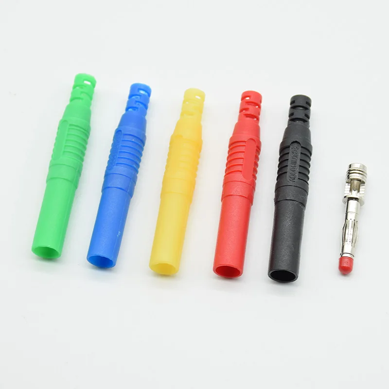 2 шт. 4 мм штекер типа банан прямой изолированный провод для припоя DIY разъемы