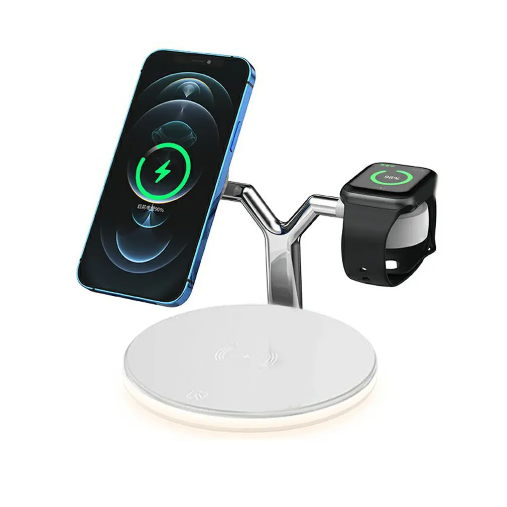 

25W 3 In 1 Wireless Chager for iPhone 12S/12Pro iWatch Airpods Pro Magnetic Fast Charging Station Dock Stand Touch Light