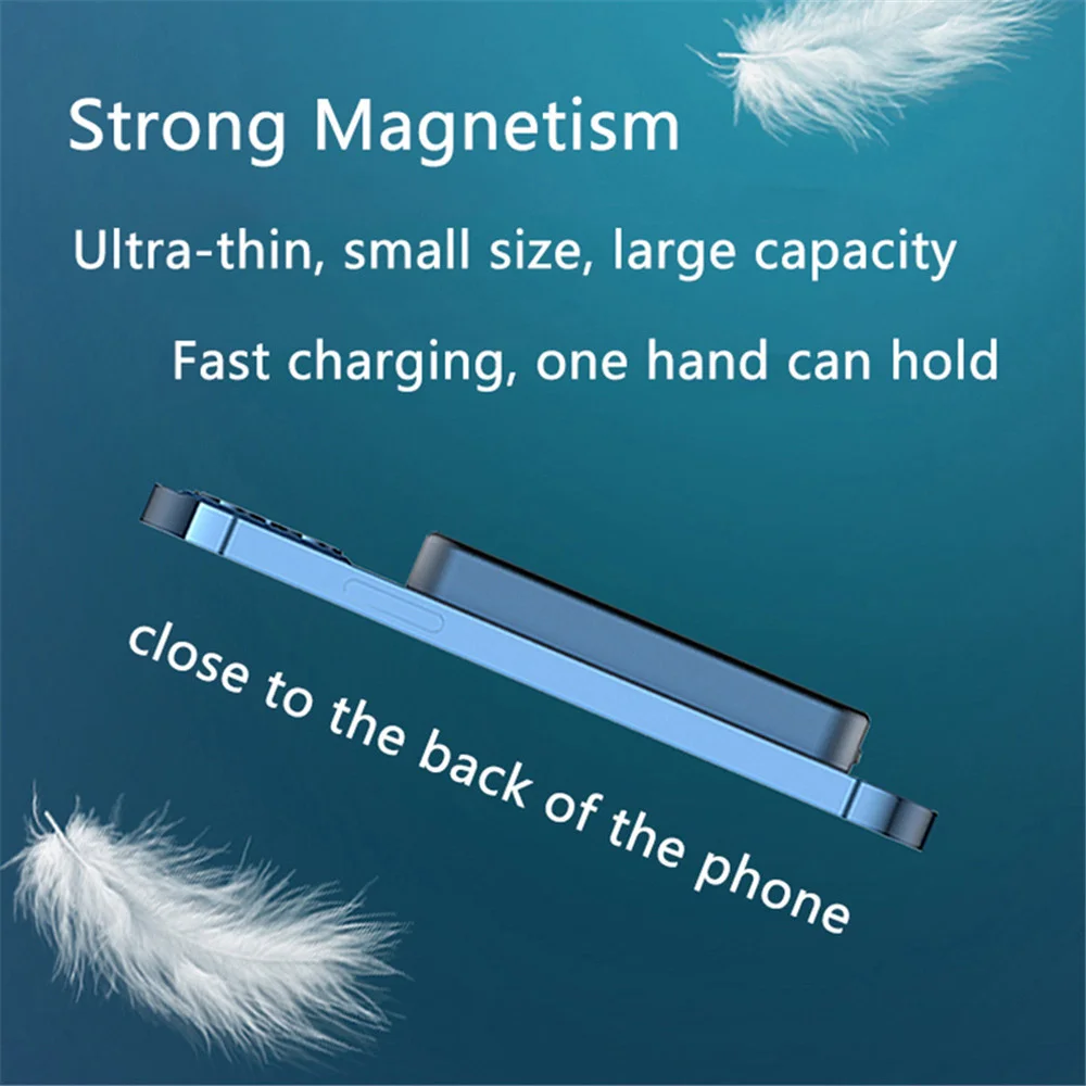 

Magnetic Mobile Power Mobile Phone Charger For iphone12ProMax MagSafe 15W Mobile Phone Wireless Fast Charging Back Clip Battery