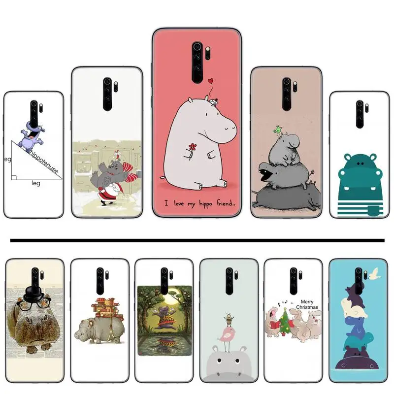 Милый Бегемот Мягкий силиконовый чехол для телефона из ТПУ xiaomi Redmi 5 5A plus 7A 8 note 2 3 4 6