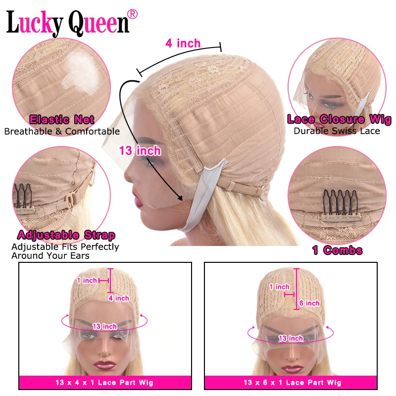

Purple Pink Yellow Orange Color Body Wave Wigs 13x4 HD Lace Frontal Human Hair Wigs Lucky Queen Brazilian Virgin Hair Wigs