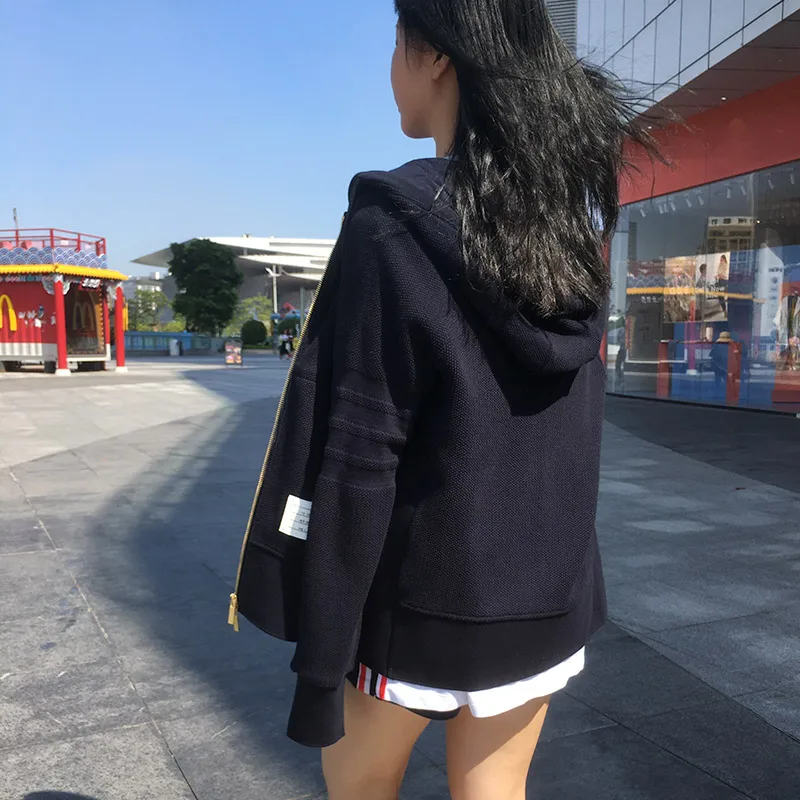 

Fashion TB 2021 Brand Solid hooded Clothing Over Size Cotton Jacket Women Sweatshirts Hoodies Casual Sportswear Coat