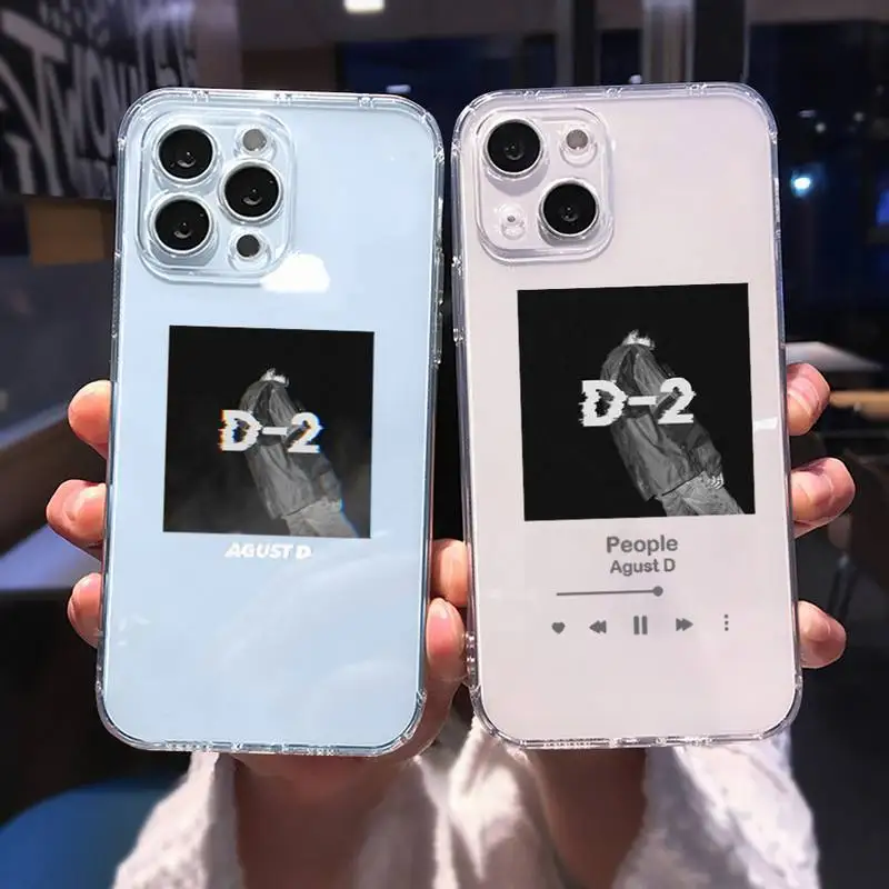

Agust D suga Phone Case For iphone 13 12 11 8 7 plus mini x xs xr pro max Transparent soft
