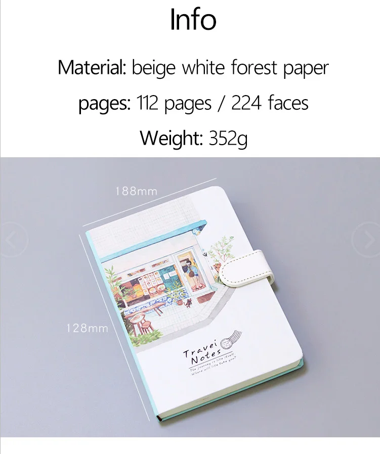 Милый блокнот для путешественников, Kawaii ежедневник, ежедневник,, Filofax, еженедельный ежедневный блокнот для путешественников с цветными страницами, канцелярские принадлежности