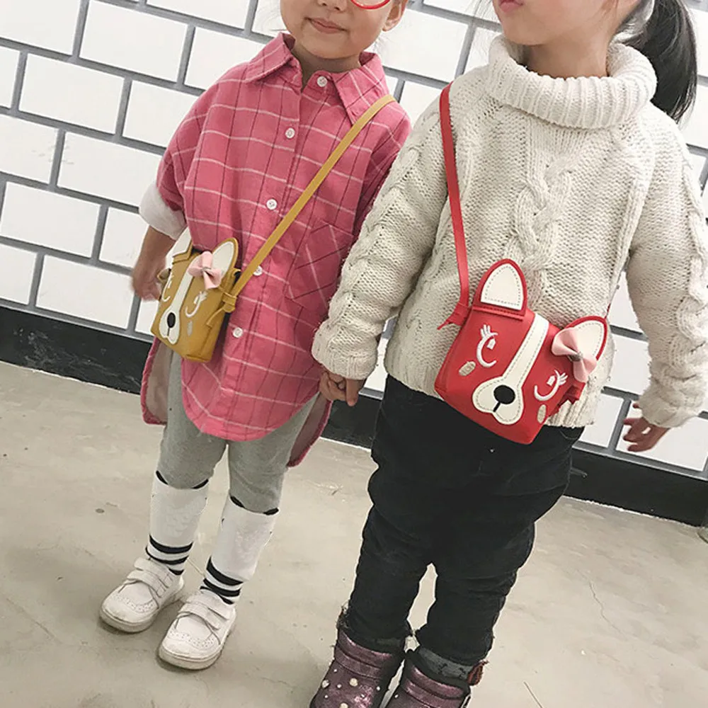 Сумки через плечо для девочек сумка детская кожаная с милым животным бантом мини