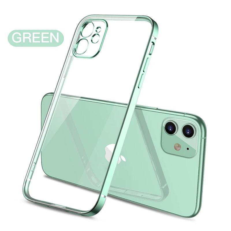classic plating frame transparent case for iphone se 2020 clear silicone cover for iphone 12 11 pro xs max xr x 10 7 8 6 6s pius free global shipping