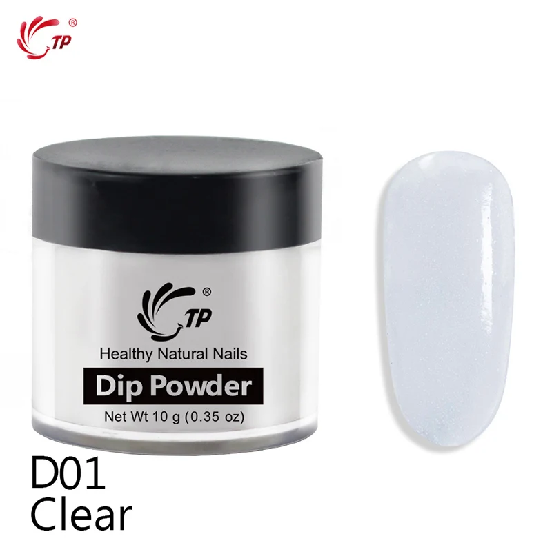 Clear Dip порошок для полировки, стойкий Прозрачный Красный Блеск для ногтей, акриловый порошок для салона, впитывающий жидкий цвет, пылезащитный пигмент - Цвет: Clear