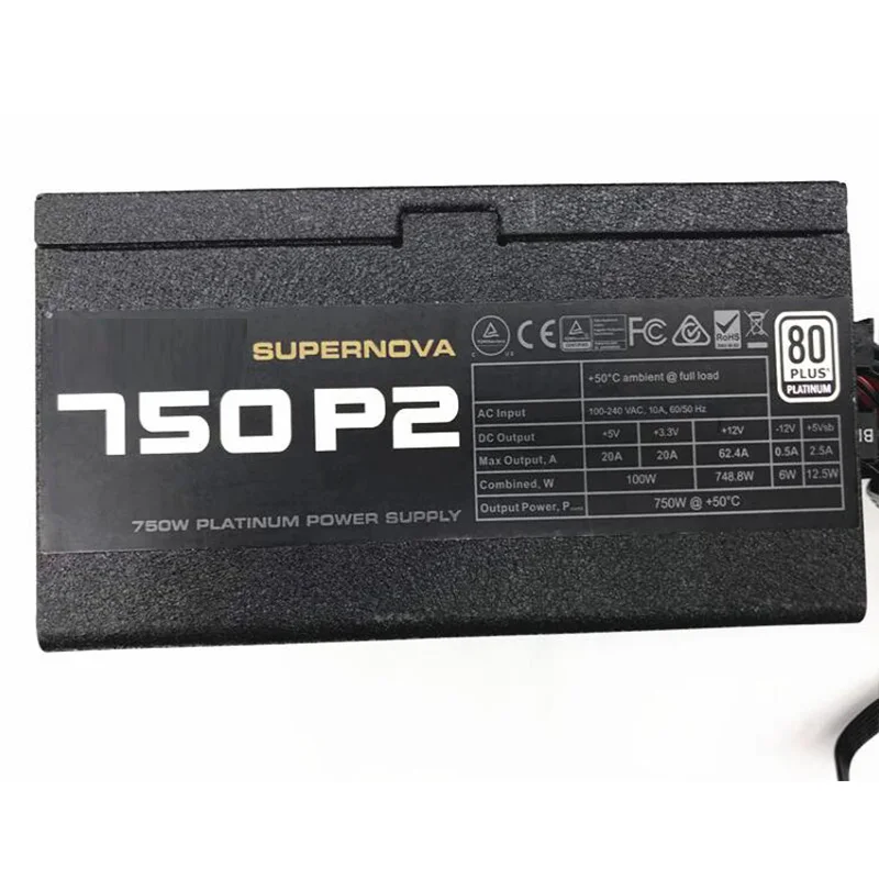 Блок питания для EVGA SUPERNOVA 750 Вт PLATINUM Mining 750P 2 высокое качество полный модуль |