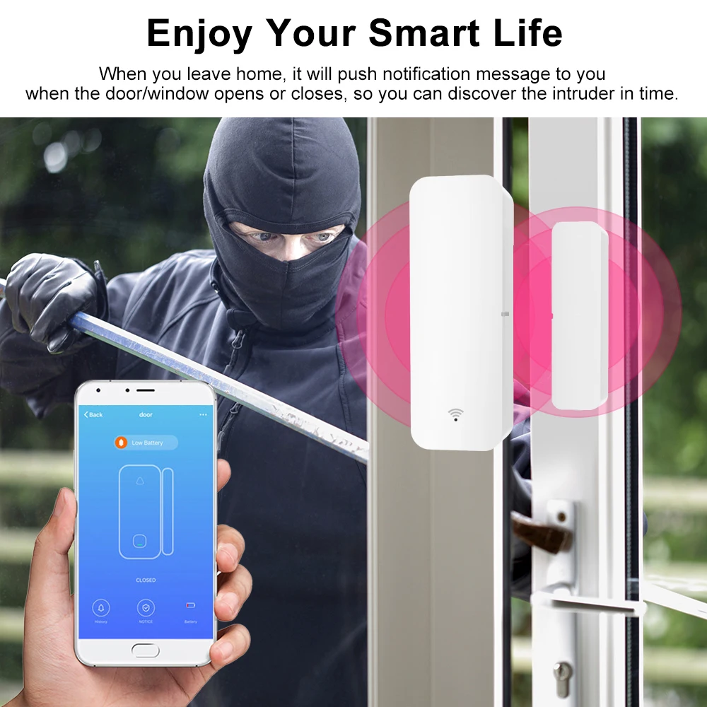 Смарт детекторы открытой/закрытой двери NEOCoolcam Tuya домашняя сигнализация с Wi Fi