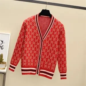 

2020 spring and autumn new loose V-neck rhombic sweater women's cardigan winter coat with woolen clothes women's wear