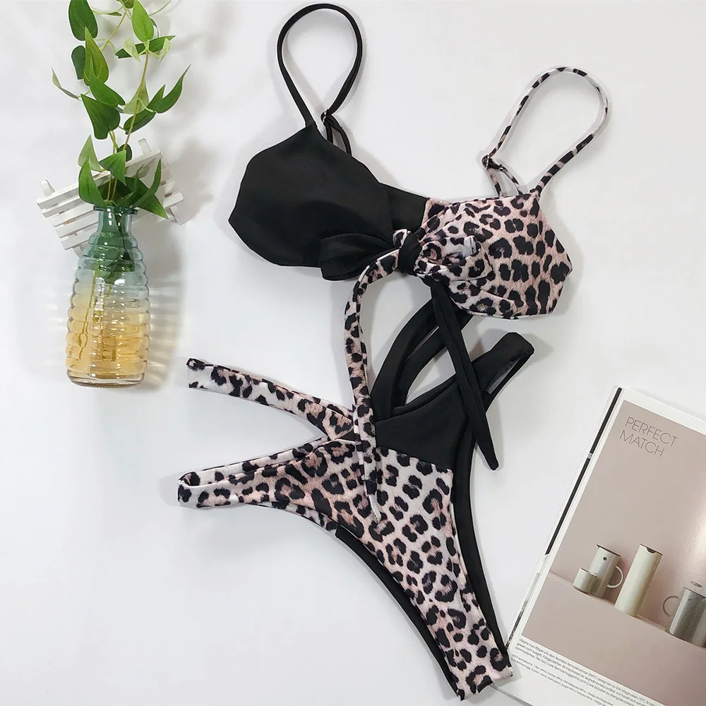 

Low Waist Bikini Swimwear Women Patchwork Bikini Sexy Leopard Swimsuit Maillot De Bain Femme Push Up Biquini Micro Bikinis 2020