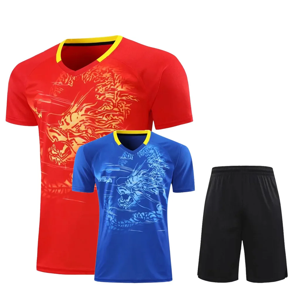 

Latest China Dragon Table Tennis Suit Jerseys Men Women Child China Ping Pong Suits Table Tennis Clothes Table Tennis T Shirts
