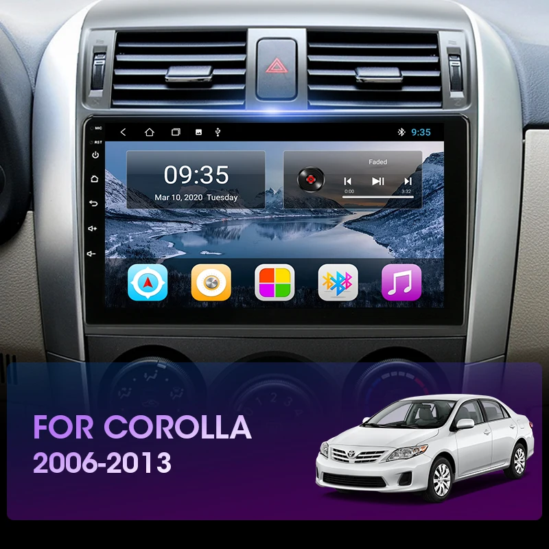 Jansite 9 &quotавтомобильное радио Android 0 для Toyota Corolla 2006 2013 Сплит экран Multimidia видеоплеер