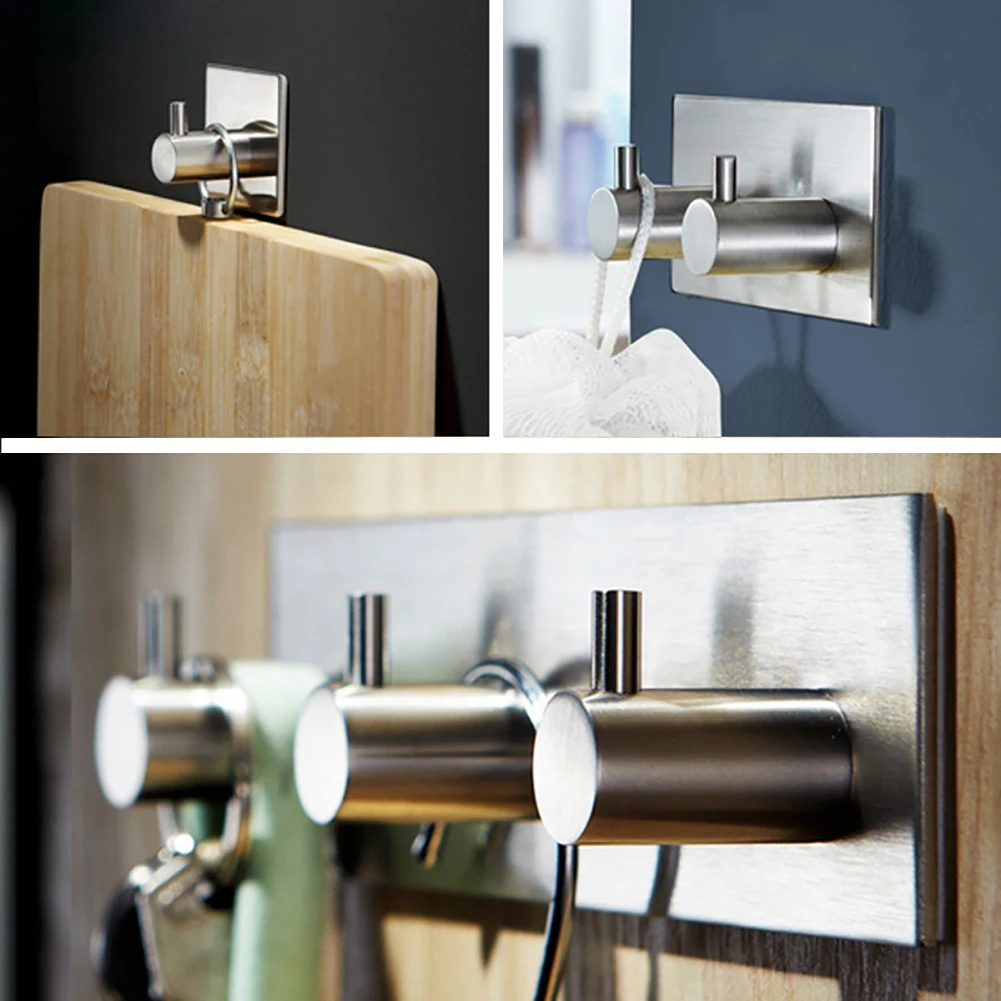 

Coat Towel Robe Hook Rack Stainless Steel Hanger Kitchen Bathrooms Lavatory Closets Water Rust Proof